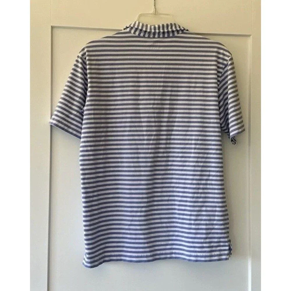 Peter Millar Youth XL Seaside Wash Blue and White Stripe Classic Polo Shirt 2016